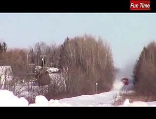 Amazing view in winter railway track in canada