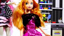 Disney Frozen Barbie Hair Chalk Monster High Doll Makeover Princess Anna s NEW Frozen Hair Style