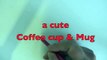 Draw a cute cartoon Coffee cup and Mug
