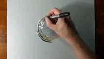 رسام واقعي يرسم عملة 1 يورو كأنها حقيقية‬