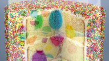 Rainbow Polka Dot Cake - Surprise Inside Sprinkle Cakes with Cupcake Addiction