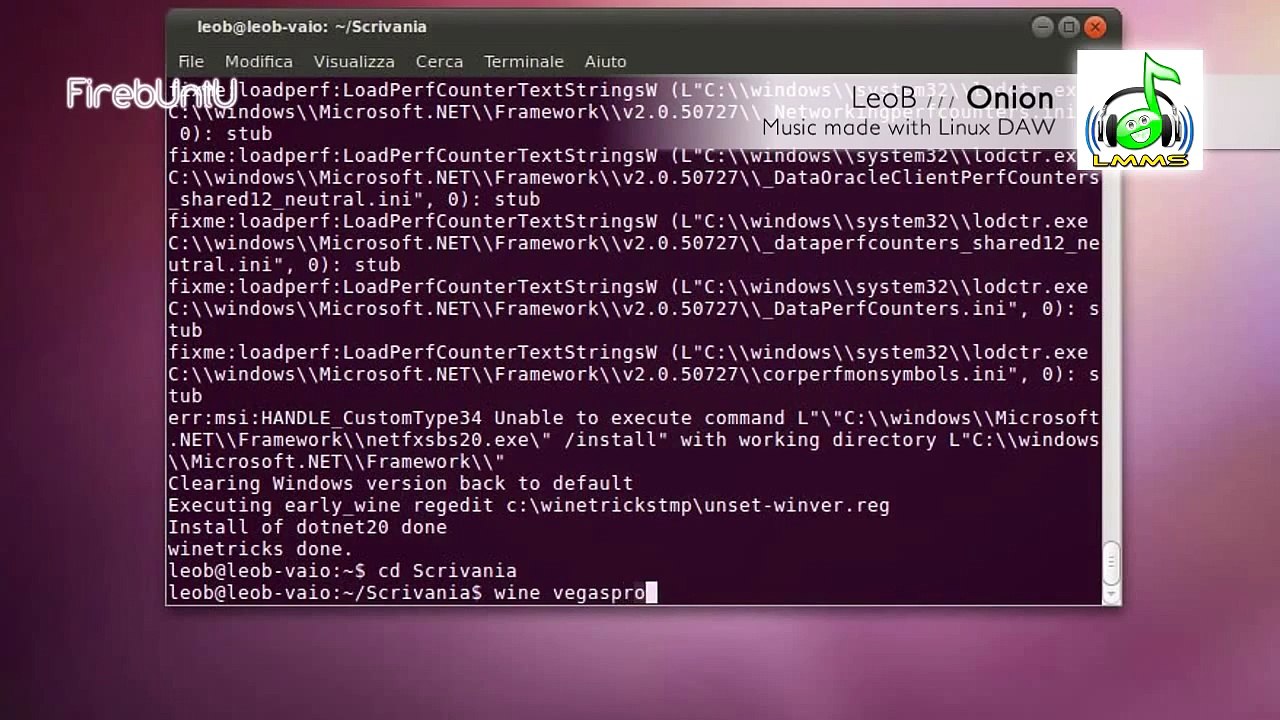 Sony Vegas Pro 8.0 su Ubuntu Linux con Wine