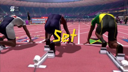 LONDON 2012 OLYMPICS 110M HURDLES IN GAME WORLD RECORD XBOX360