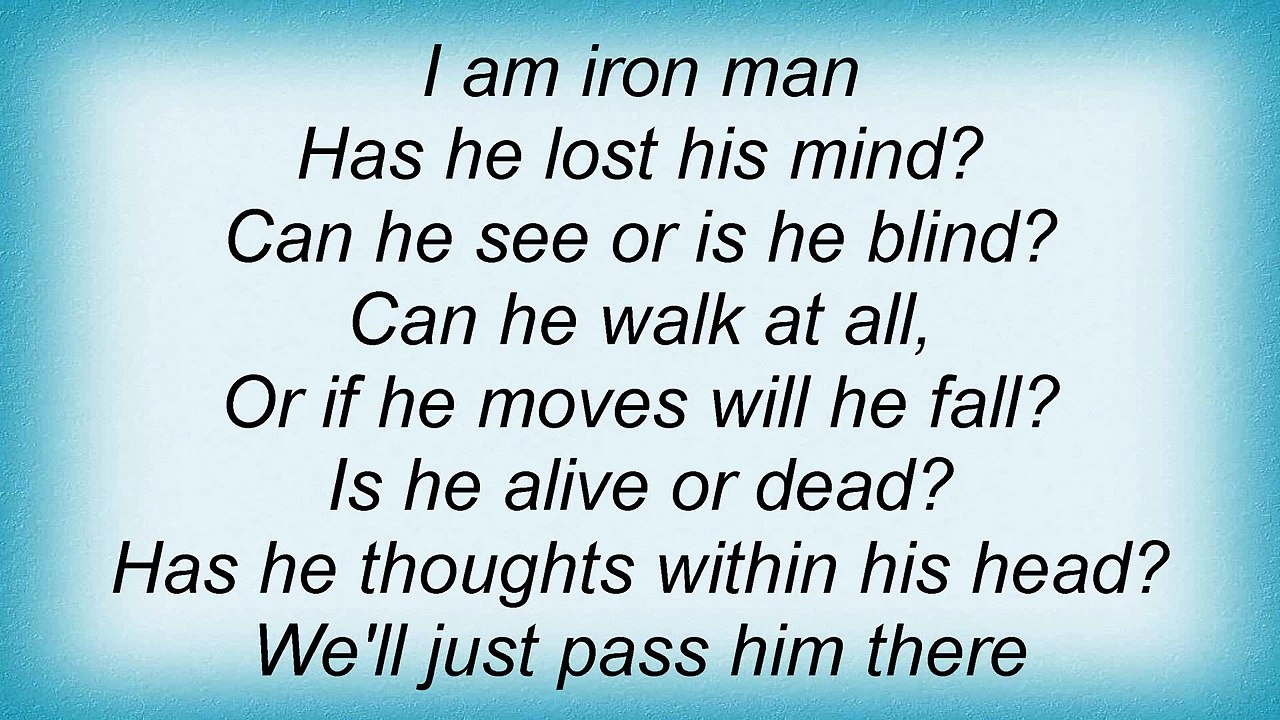 Black Sabbath Iron Man Lyrics video Dailymotion