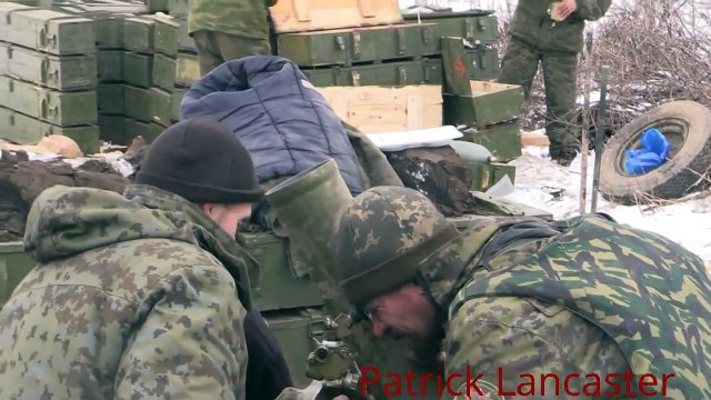 Ополченцы ЛНР ведут огонь по позициям укропов. Ополчение Донбасса.