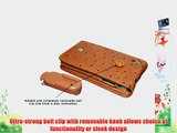 Apple iPhone 3G / 3GS Piel Frama Tan Ostrich Magnetic Leather Cover