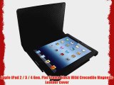 Apple iPad 2 / 3 / 4 Gen. Piel Frama Black Wild Crocodile Magnetic Leather Cover