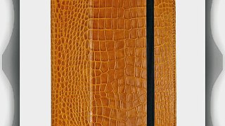 iPad Case Handcrafted Genuine Crocodile Embossed Leather (Golden Rod)