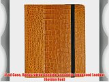 iPad Case Handcrafted Genuine Crocodile Embossed Leather (Golden Rod)