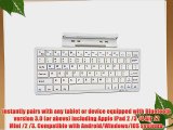 Cooper Cases(TM) K2000 Apple iPad 2 /3 /4 Air /2 Mini /2 /3 Bluetooth Keyboard Dock in White