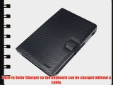 KHOMO: PU Carbon Fiber Leather Case with SOLAR CHARGER DETACHABLE Bluetooth Keyboard for Apple