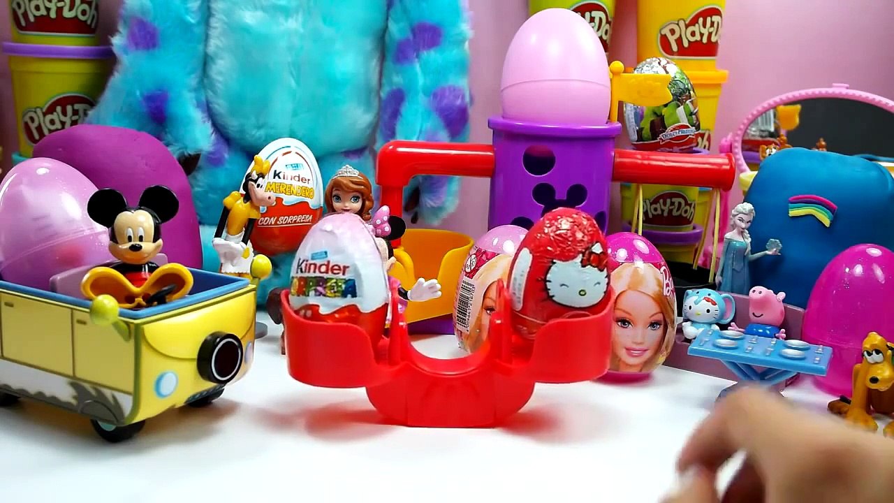 Spongebob kinder Surprise Eggs Play Doh Frozen Peppa Pig Mickey Mouse egg