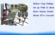 Deluxe Carp Fishing Set up With 3x Rods Reels Alarms