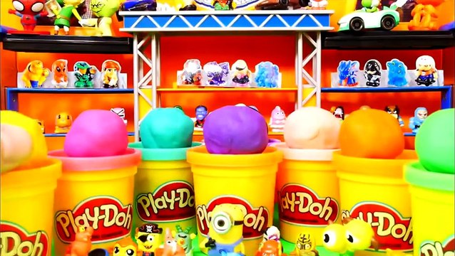 Surprise Eggs Play-Doh Toys Disney Pixar Cars Hot Wheels Super Heroes WWE Simpsons Play Doh