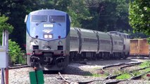 Amtrak 57 Meets CSX Work Train at Palmer, MA!