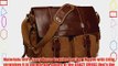 Lalawow Unisex Vintage CRAZY HORSE Genuine Leather With Canvas Briefcase Messenger Bag Cross-body