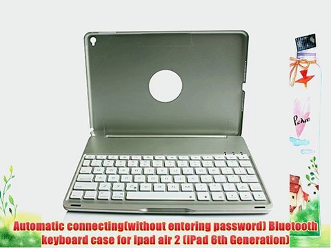 KVAGO for iPad Air 2 Keyboard Case with Backlit Keys Portable Wireless Bluetooth Clamshell