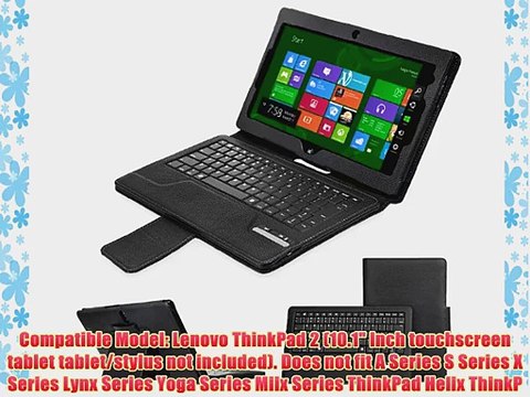 Minisuit Removable Bluetooth Keyboard Case for Lenovo ThinkPad Tablet 2 (Auto Wake/Sleep)