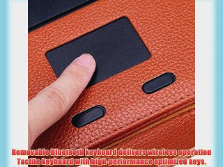 NEWSTYLE Brown Ultra Thin Keyboard Leather Case Cover Detachable Bluetooth Keyboard with Touchpad