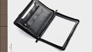 Crocodile-Pattern Leather Portfolio with Pocket for Both iPad and Macbook Air