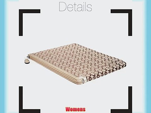 Coach Light Brown Logo Printed Ipad Case: Light Brown Ipad Case