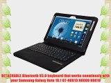 XTEK Samsung Galaxy Note 10.1 Wireless Bluetooth Keyboard Portfolio Case - DETACHABLE Bluetooth