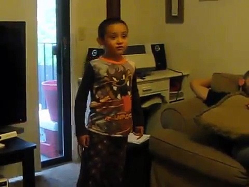 Cute 6 yr old boy burping in style. Singing the abc, counting, and spelling words while burping. LOL
