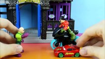 Disney Pixar Cars Lightning McQueen as RobinCar McQueen save Batman, Spiderman Gotham City Jail