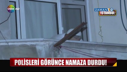 Polisi gören hırsız namaza durdu