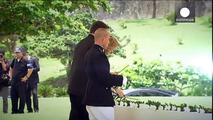 اعتراض به حضور نظامیان آمریکایی همزمان با بزرگداشت نبرد اوکیناوا