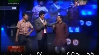 Shahrukh khan with a rude man on stage