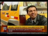 Arequipa  estudiantes convirtieron auto gasolinero en eléctrico.2013 Abril,Arequipa-Perú