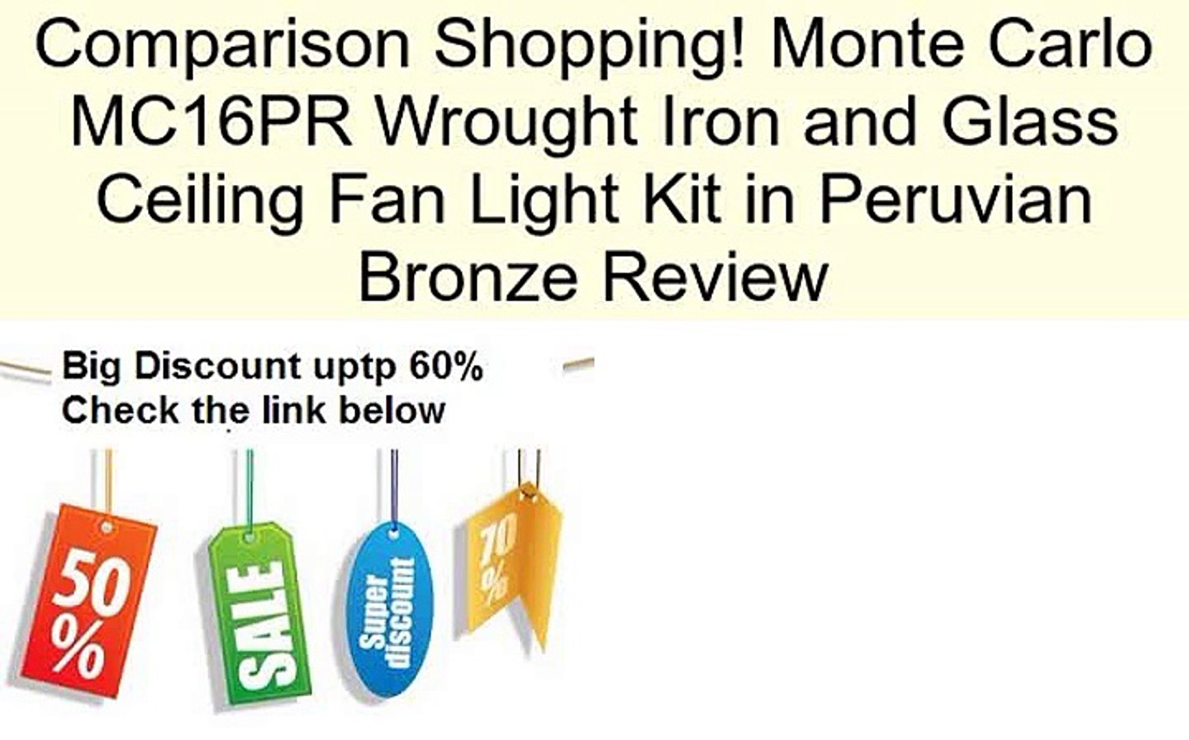 Monte Carlo Mc16pr Wrought Iron And Glass Ceiling Fan Light Kit In