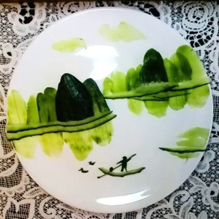 Un dessin avec un concombre