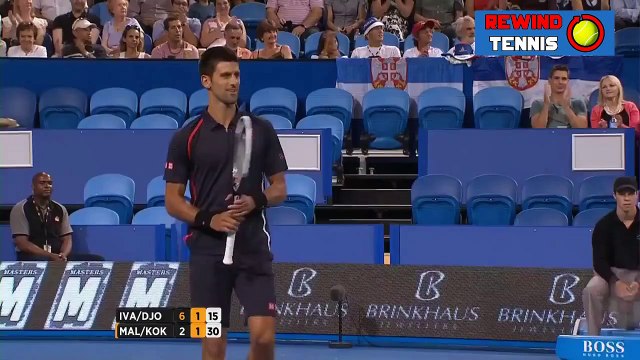 Novak Djokovic imitates Ana Ivanovic in front of her. VERY FUNNY