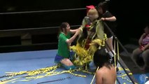 {Ice Ribbon} Triangle Ribbon Championship: Neko Nitta (c) Vs. Miyako Matsumoto Vs. Nori da Funky Shibiresasu (6/21/15)