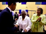 Presidential candidate Barack Obama speaks in Waterloo, Iowa