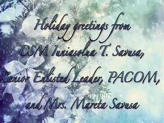 Holiday Greeting: Command Sgt. Maj. Iuniasolua T. Savusa, PACOM's senior enlisted leader