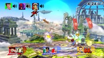 ZackScottGames, SullyPwnz, and Blitzwinger battle for coins in Super Smash Bros U - Round 1 B