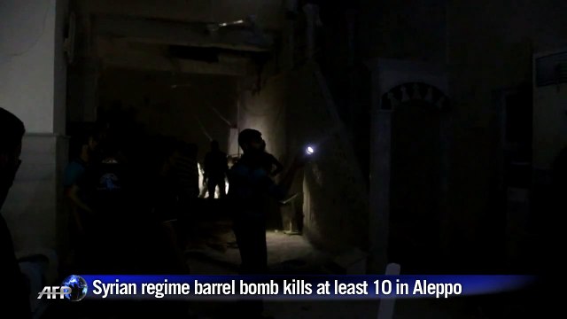 Syrian regime barrel bomb kills 10 civilians in Aleppo