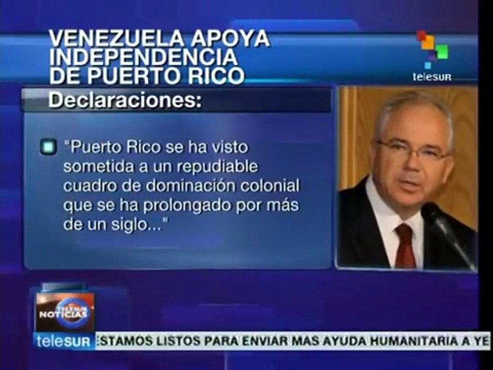 Venezuela apoya independencia de Puerto Rico