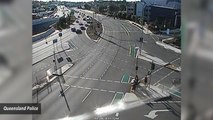 Children Crossing Intersection Nearly Hit In Collision Caught on CCTV