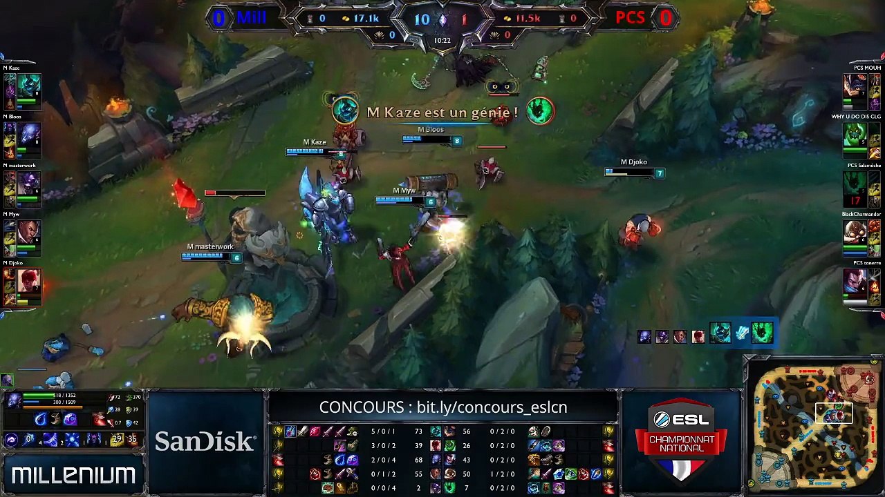 Best Of Game 1 Millenium vs PCS - Demi finale  ESL Champion