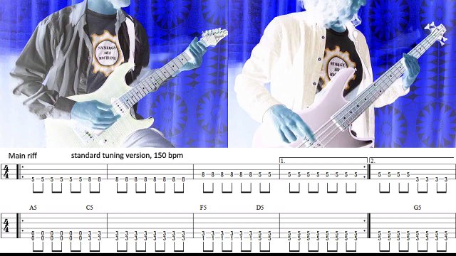 3) Lindemann - Golden Shower (Bass & Guitar cover + TAB | Skills In Pills lesson HD)