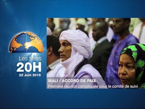 Le 20 Heures de RTI 1 du 22 juin 2015 avec Ali Diarrassouba