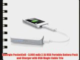 Innergie PocketCell - 3000 mAh 2.1A USB Portable Battery Pack and Charger with USB Magic Cable