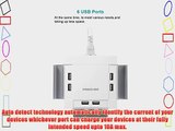 Poweradd? 50W 6-Port Desktop USB Charger With Auto-Detect Technology Portable Travel Adapter