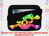 10 inch Rikki KnightTM Rainbow Glow Skull Design Laptop sleeve - Ideal for iPad 234 iPad Air