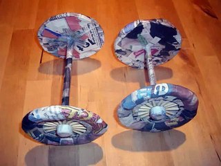 Making a paper mache car.