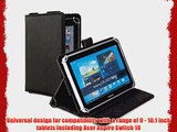 Cooper Cases(TM) Magic Carry Acer Aspire Switch 10 Tablet Folio Case w/ Shoulder Strap in Black